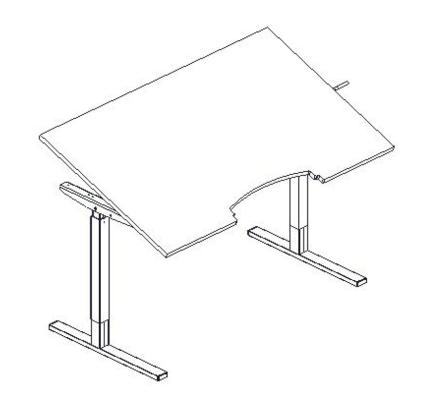 Hoog-laagtafel Ropox Ergobasic, hoogte 56-90 cm