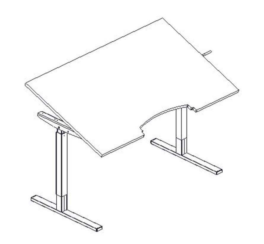 Hoog-laagtafel Ropox Ergobasic, hoogte 56-90 cm