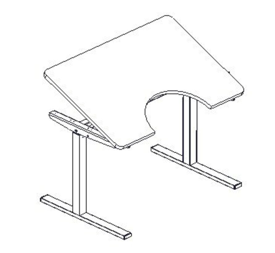 Hoog-laagtafel Ropox Ergobasic, hoogte 56-90 cm
