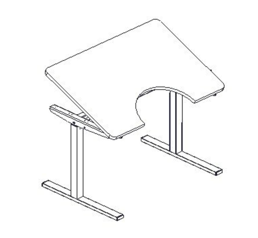 Hoog-laagtafel Ropox Ergobasic, hoogte 56-90 cm