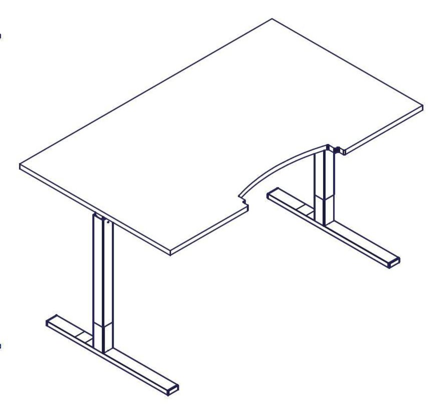 Hoog-laagtafel Ropox Ergobasic, hoogte 56-90 cm