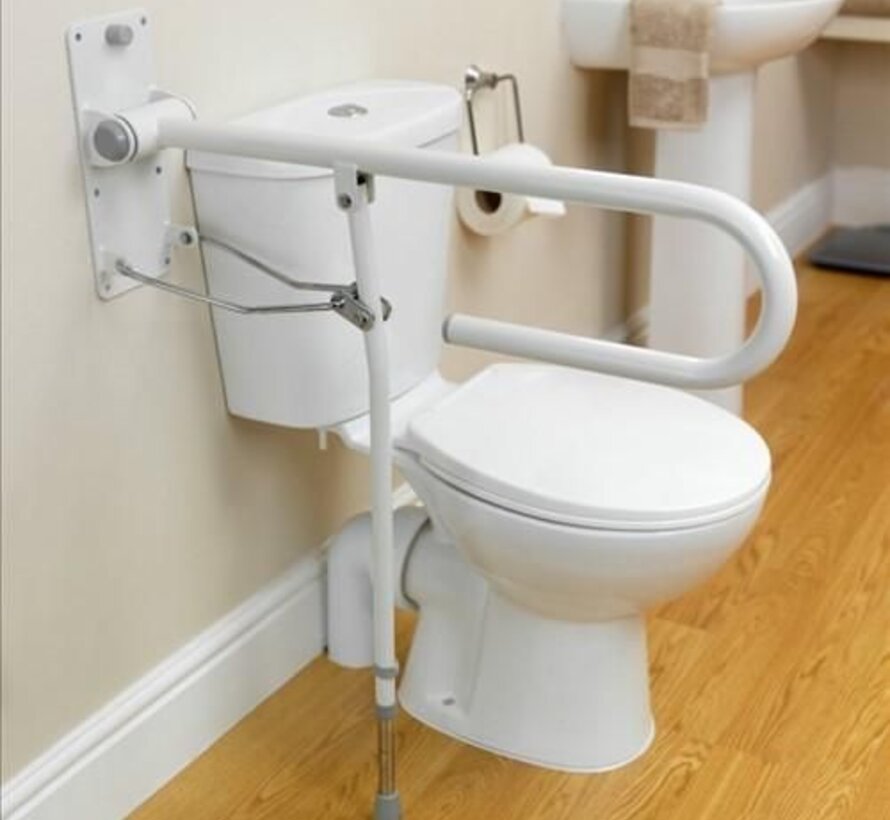 Opklapbare toiletbeugel met vloersteun