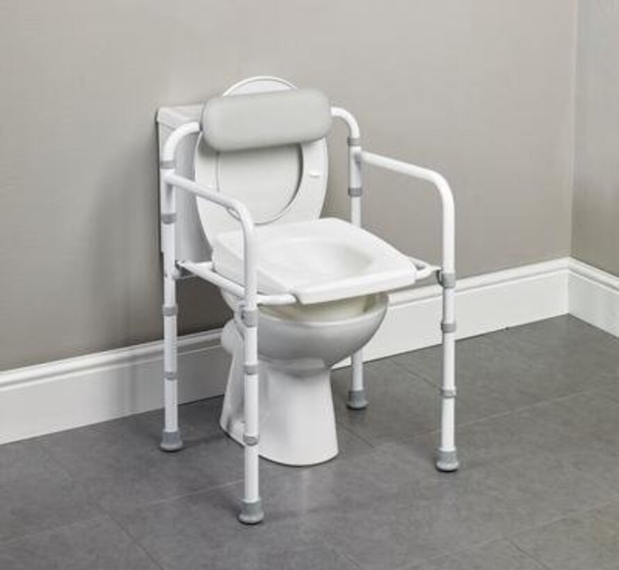 Toiletsteun met rugleuning uniframe, opvouwbaar