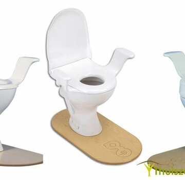 Toiletverhoger/verkleiner met armsteunen uit 1 stuk
