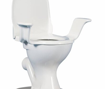 Toiletverhoger/verkleiner met armsteunen uit 1 stuk