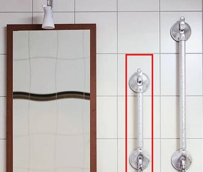 Wandbeugel in chroom op zuignap met vaste lengte