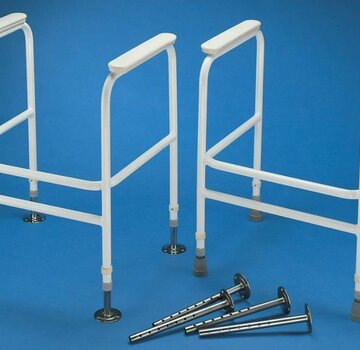 Toiletkader met vloerbevestiging tegen schuiven