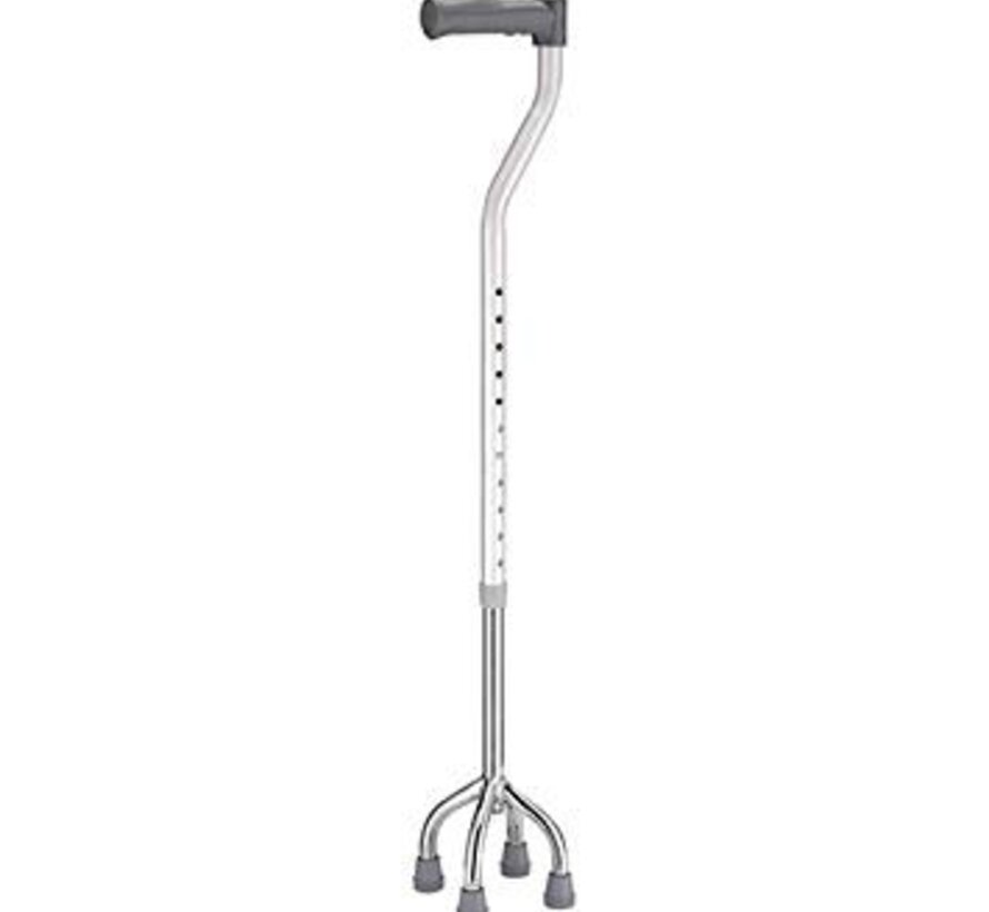 Wandelstok met bredere basis en 3 of 4 poten