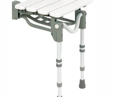 Douchezit met muurbevestiging en vloersteun