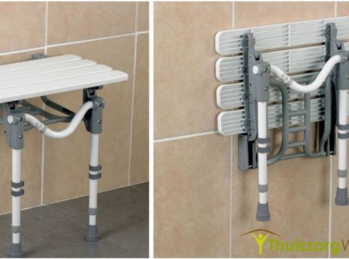 Douchezit met muurbevestiging en vloersteun