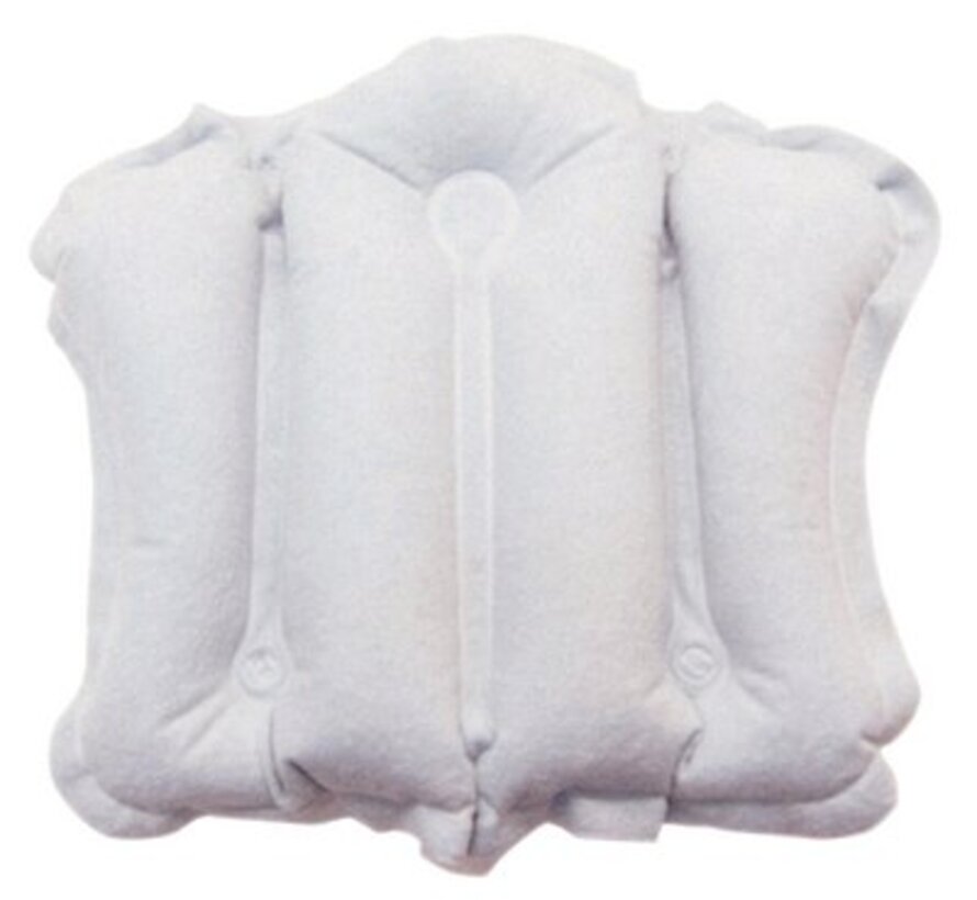 Opblaasbaar hoofdkussen voor in bad met badstof bekleding