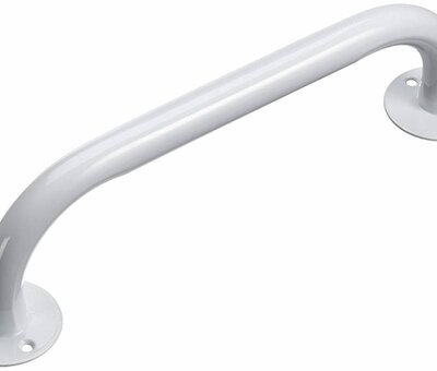 Stalen wandbeugel wit, hoog model