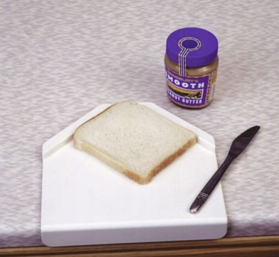 Eenhandig broodsmeerplank met opstaand rand