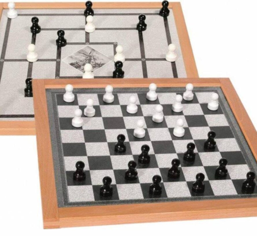 Vergroot damspel met pionnen - magnetisch