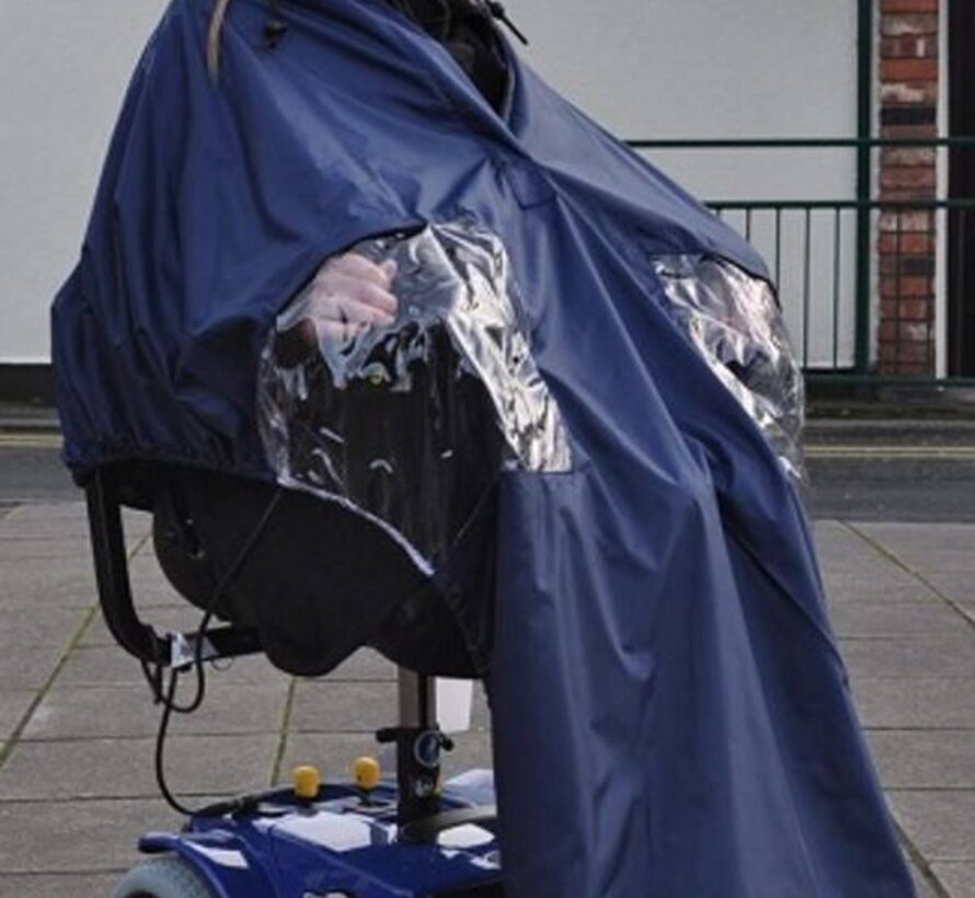 Volledige regenponcho voor scooter of elektrische rolstoel