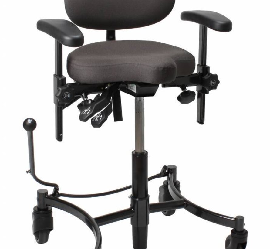 Trippel/werkstoel voor zit en stand Vela Salsa met centrale rem