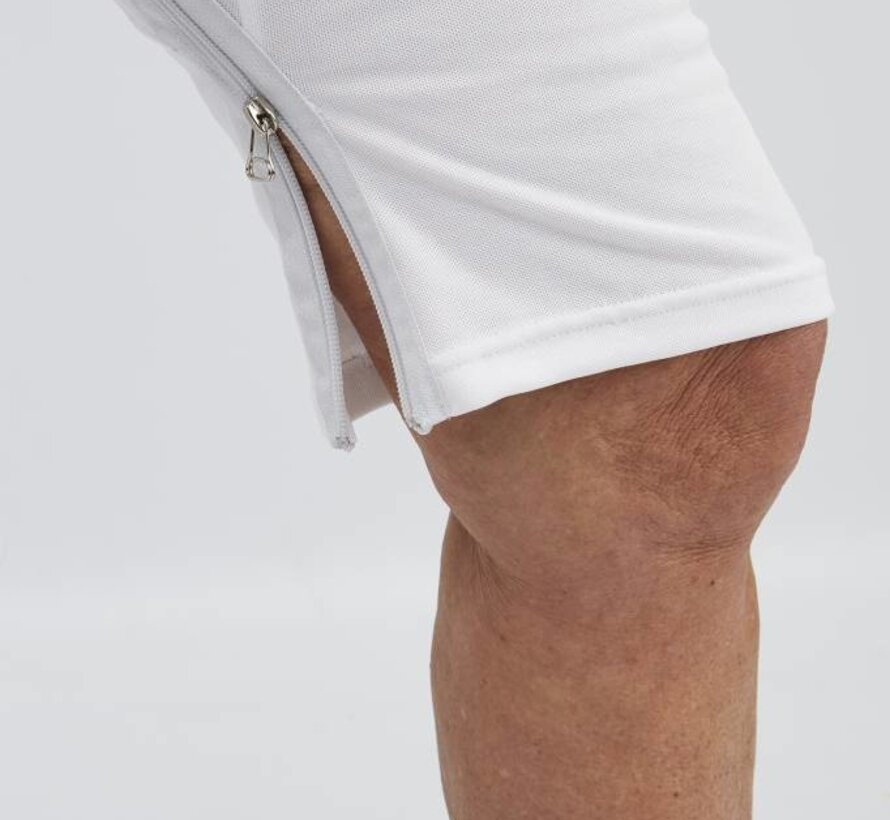 Witte body zonder mouwen met rits tussen de benen
