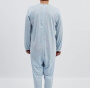 Blauwe pyjama met ritssluiting op de rug