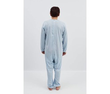 Blauwe pyjama met ritssluiting op de rug