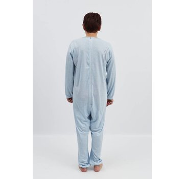 Blauwe pyjama met ritssluiting op de rug