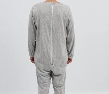 Grijze pyjama met ritssluiting op de rug