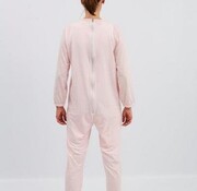 Roze pyjama met ritssluiting op de rug