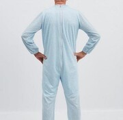 Blauwe winter pyjama met ritssluiting op de rug