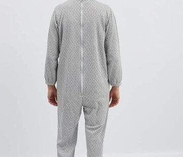 Grijze winter pyjama met ritssluiting op de rug