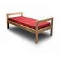 VAST BED IN VERNIST HOUT, ZONDER LATTENBODEM, 100 X 200 X 80 CM (HOOGTE VLOER-SPRINGBOX 45 CM)