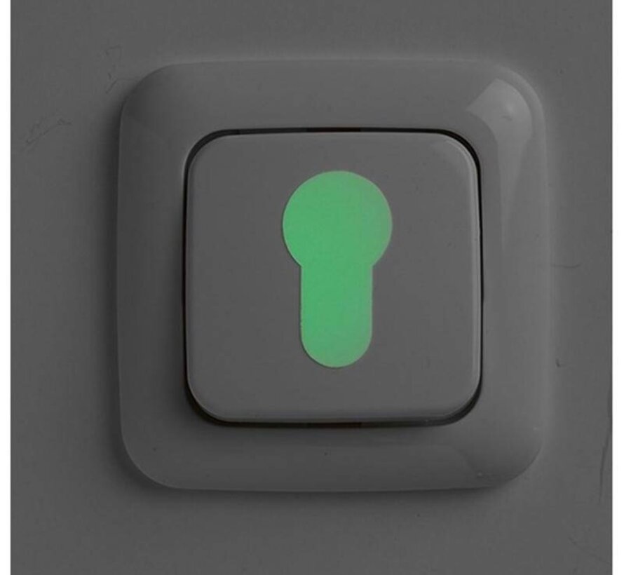 Fosforescerende stickers voor schakelaar en slotrand
