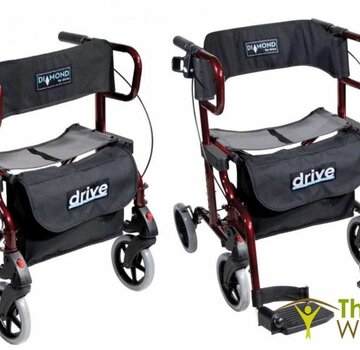 Plooibare rollator/rolstoel 2-in1