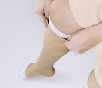 Compressiekousen in 2 delen met een zijdeachtige structuur