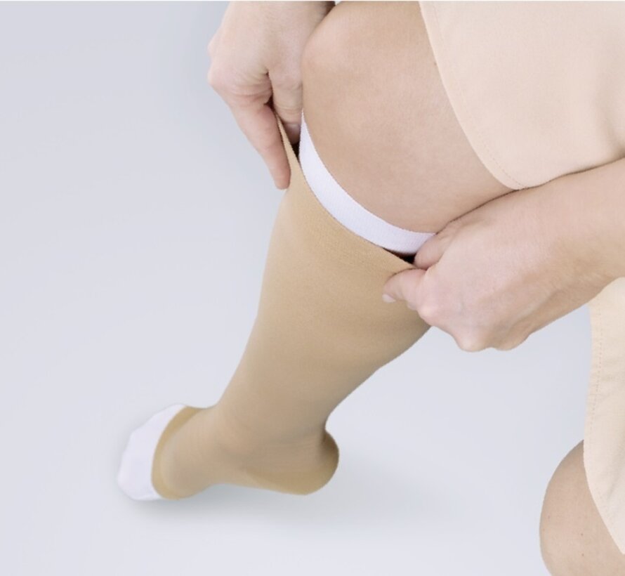 Compressiekousen in 2 delen met een zijdeachtige structuur