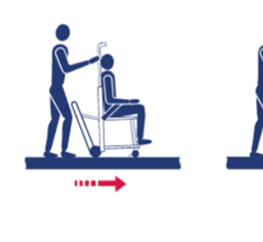 Evacuatiestoel VERSA zittend dalen, 4 wielen