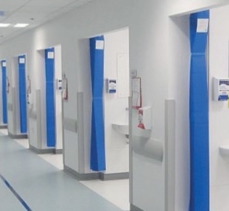 Wegwerp medisch gordijn 7,5m x 2m (h) blauw