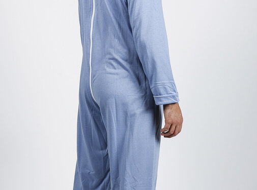 Verpleegpyjama met rugrits staalblauw