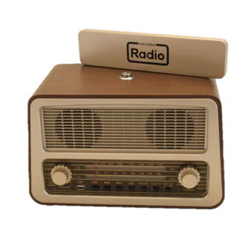 Retro radio met 1 bedieningsknop