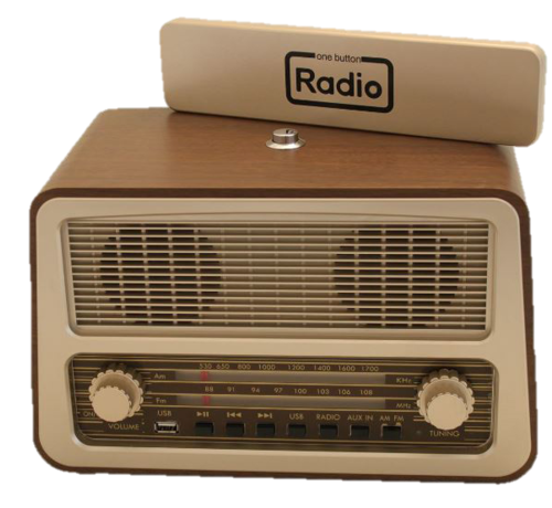 Retro radio met 1 bedieningsknop