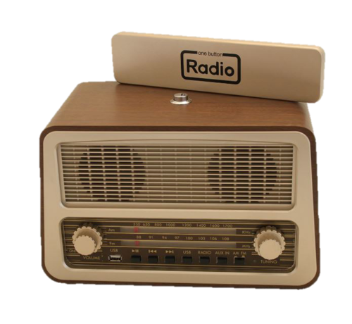 Retro radio met 1 bedieningsknop