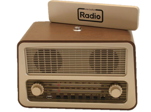 Retro radio met 1 bedieningsknop