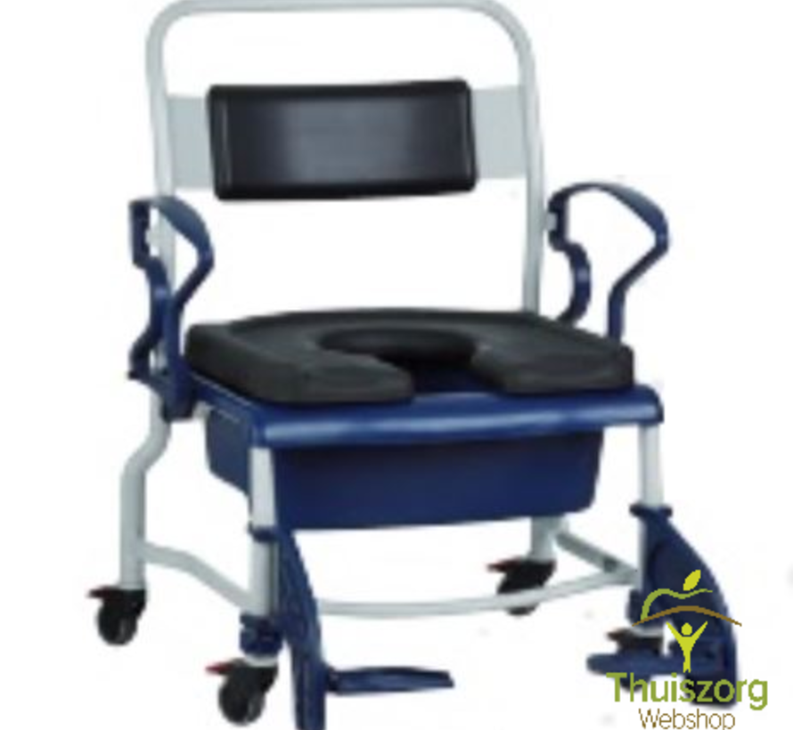 Douche- en bad-zitstoel voor wassen onder de buik