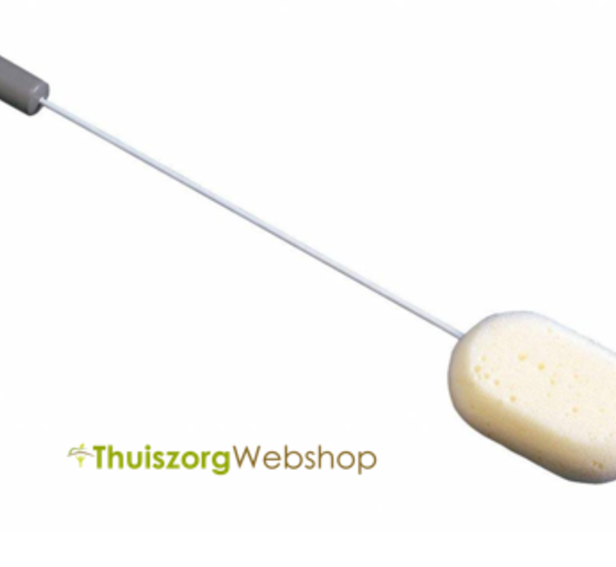 Verlengde badspons op buigbare metalen steel