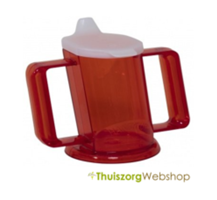 Handycup met dubbel handvat en deksel