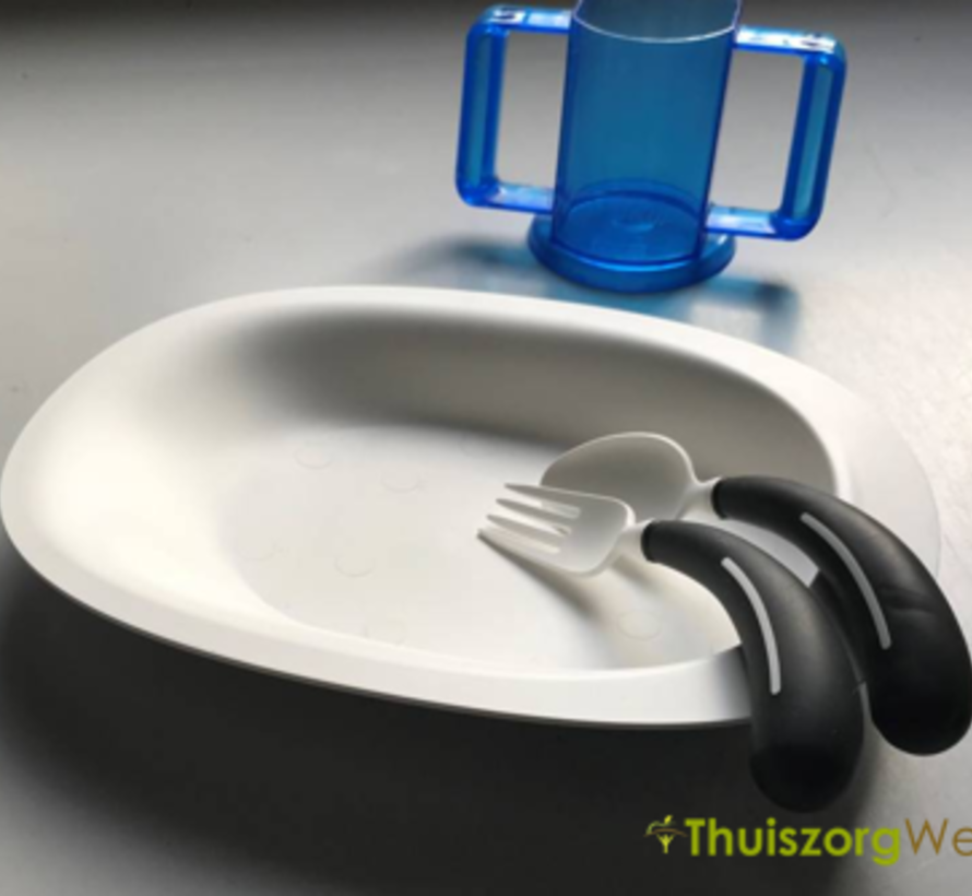 Ovalen bord met opstaande rand