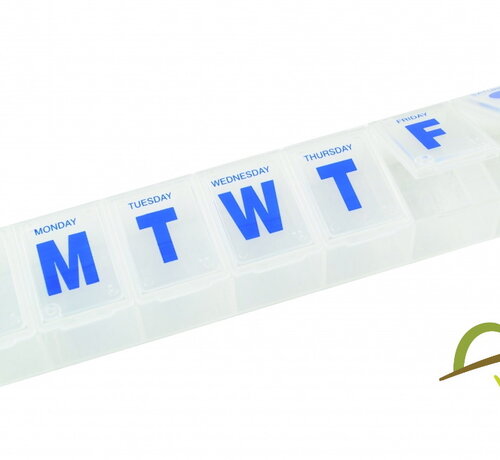 Pillendoos extra groot voor 1 week, 1 vak/dag