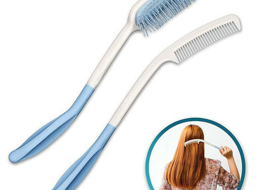 Borstel- en kamset met lange steel