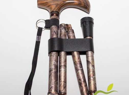 Pluviose wandelstok opvouwbaar met houten handvat - verschillende kleuren verkrijgbaar