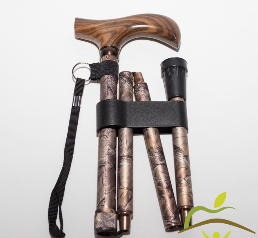 Pluviose wandelstok Fantasie opvouwbaar met houten handvat