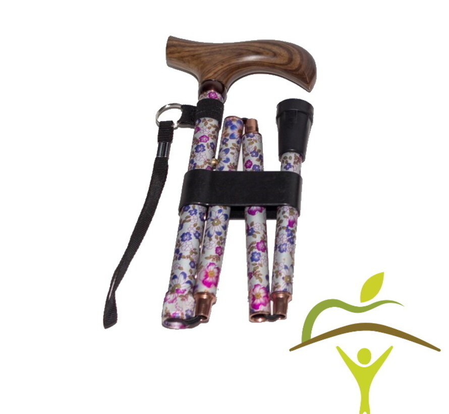Pluviose wandelstok Fantasie opvouwbaar met houten handvat