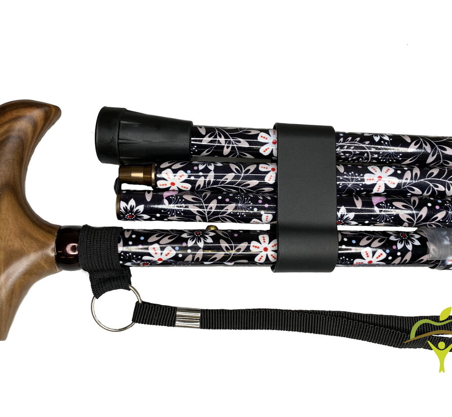 Pluviose wandelstok Fantasie opvouwbaar met houten handvat